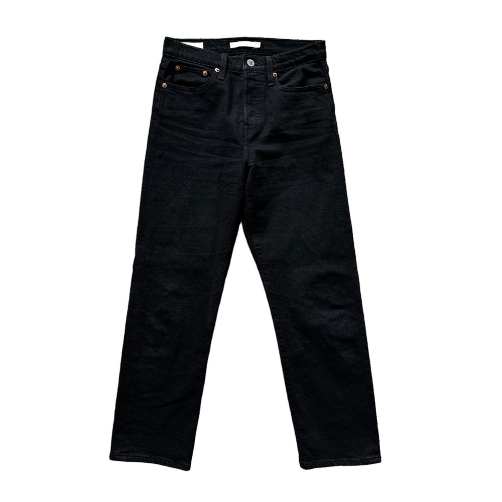Levi’s Wedgie Straight Black Button Fly Jeans Size 25